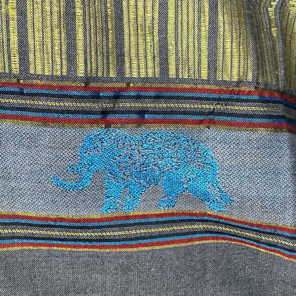 Scarf Elephant Shawl Wrap Runner Thailand Pattern Brocade Thai Laos ? - Picture 8 of 8